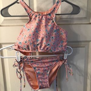 Peach Floral Bikini Set